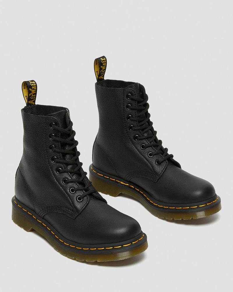 Dr Martens 1460 Pascal Virginia Læder Ankelstøvler Dame Sort | DK 18XYU